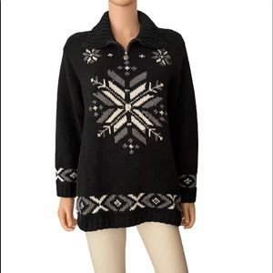 Vintage Liz Clairborne heavy cotton Nordic sweater